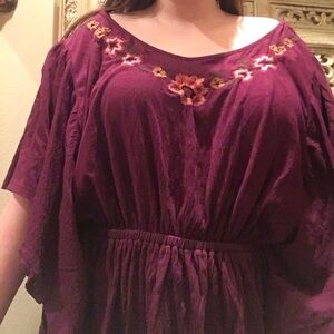 Lane Bryant Blouse with Floral Embroidery